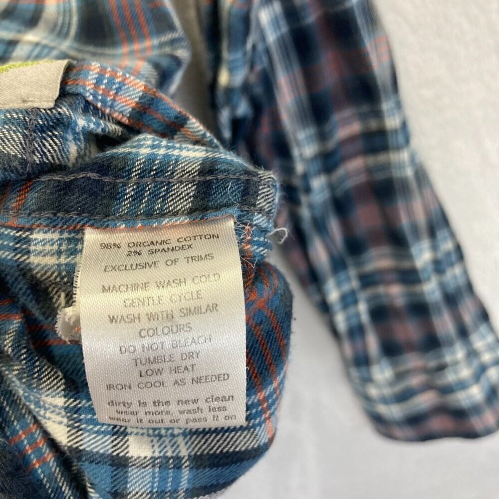 Horny Toad Mixologist Flannel Button Up Shirt Womens Size Medium M Blue Plaid‎ - Picture 5 of 14